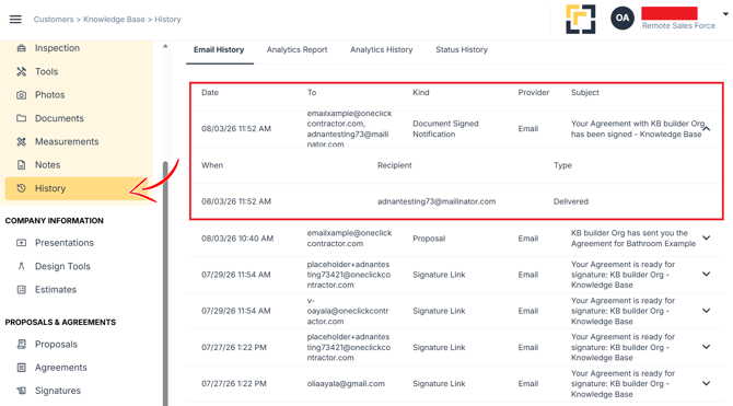 Email history 2