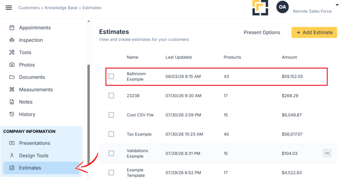 Estimate matching name 1 HSKB