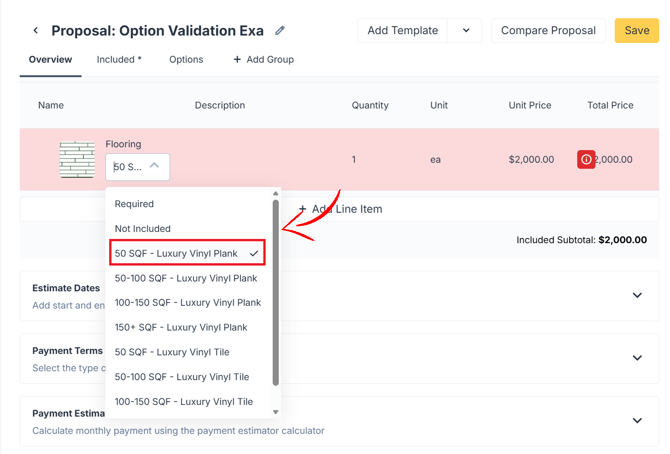 Option validation 2