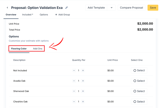 Option validation 3