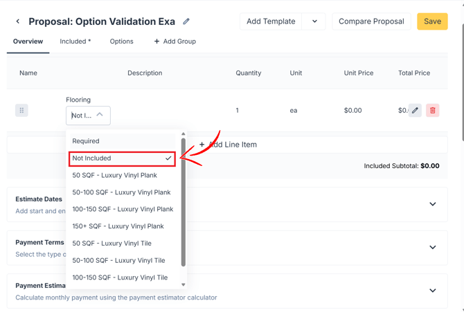 Options validations 1