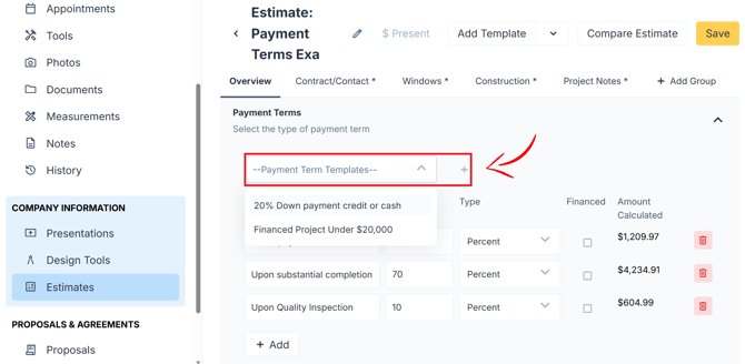 Payment termsn HSKB 1