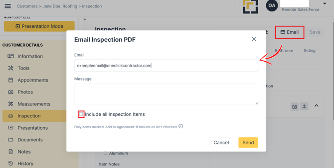 send inspection email HSKB